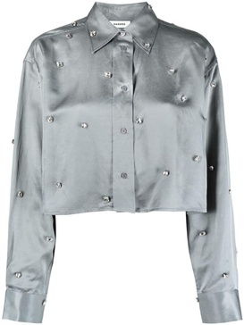 crystal-embellished cropped shirt