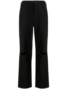 cut-out straight-leg trousers