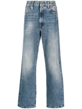 distressed straight-leg jeans