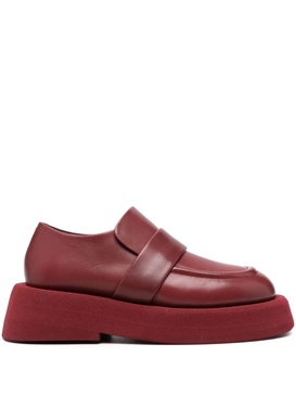 platform-sole leather loafers