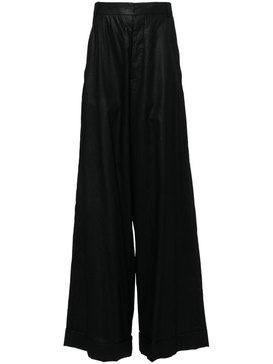 slash pockets straight-leg trousers