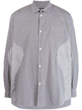 mixed-print cotton shirt