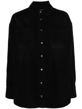 press-stud cotton shirt