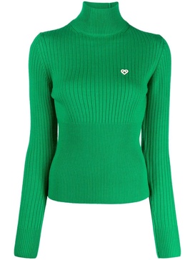 ribbed high-neck jumper