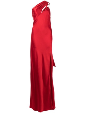 draped-panel silk gown