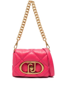 logo-plaque quilted crossbody bag