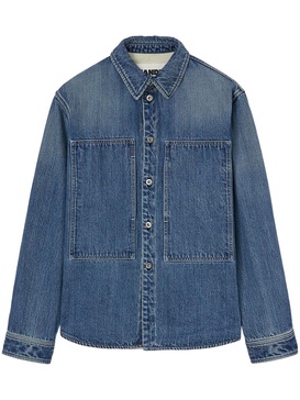 decorative-pockets denim shirt