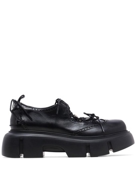 cut-out leather brogues