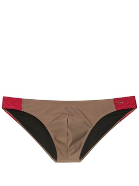 low-rise two-tone swim briefs