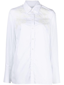 spread-collar cotton shirt