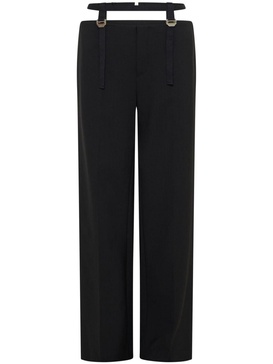 buckled-waist cut-out trousers