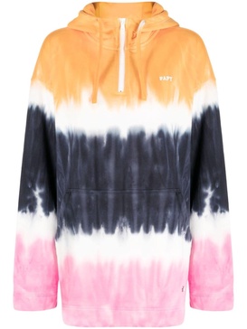 logo-embroidered tie-dye hoodie