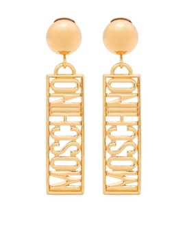 logo-lettering earrings