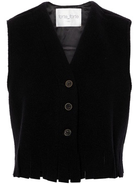 cropped fringed gilet