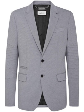 logo-patch jersey blazer