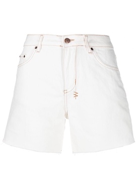 Racer denim shorts