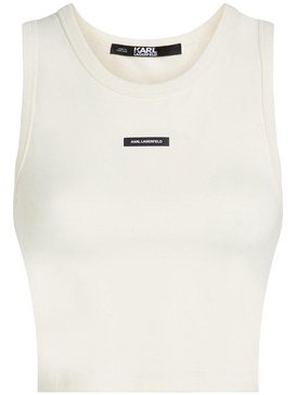 logo patch cropped tank top