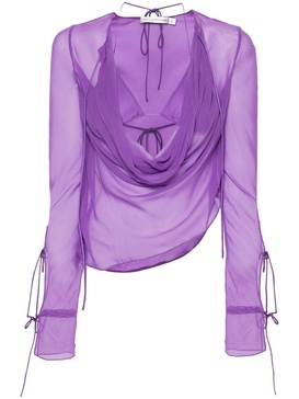 Mobius semi-sheer blouse