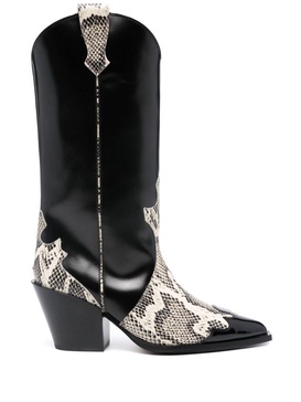 Ariel 80mm snakeskin-effect boots