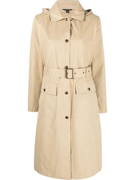 belted mid-length trench coat