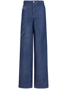 multi-pockets wide-legged jeans