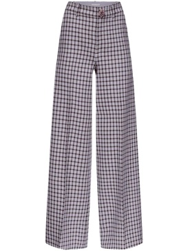 checked wide-leg trousers 