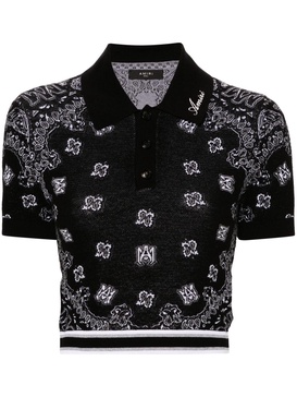 bandana jacquard polo top