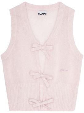 bow-fastening knitted vest