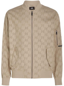 perforated-monogram bomber jacket