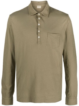 long-sleeve cotton polo shirt