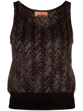 chevron-pattern wool-blend tank top