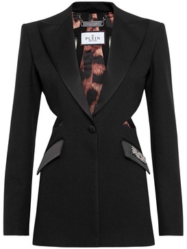 cut-out single-breasted blazer 