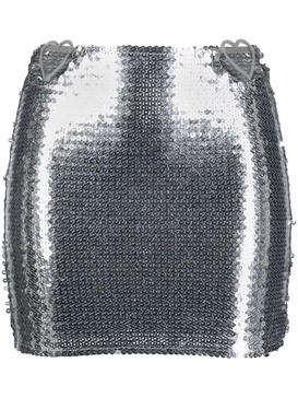 heart cut-out sequinned miniskirt