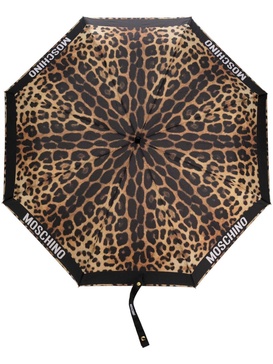 cheetah-print compact umbrella