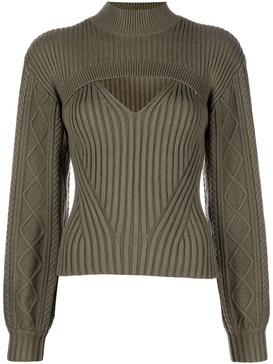 ribbed-knit cut-out jumper 