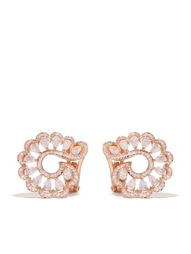 18kt rose gold Precious Lace Vague diamond swirl earrings