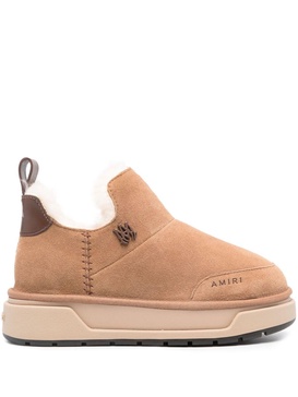 Malibu logo-plaque suede boots