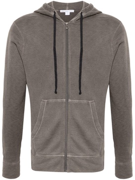 zipped jersey-fleece hoodie