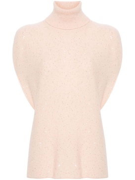 sequin-embellished knitted top