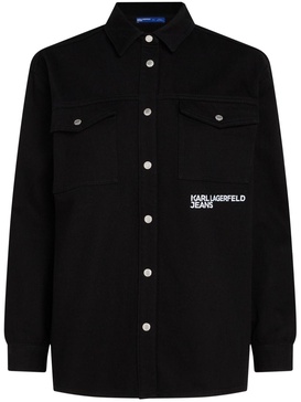 logo-embroidered overshirt