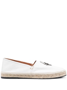 logo-plaque leather espadrilles