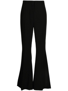 high-waisted flared trousers