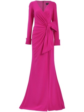 long-sleeve bow-detail gown