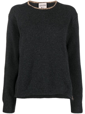 contrast-stitching knitted jumper