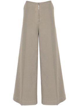 cotton wide-leg trousers