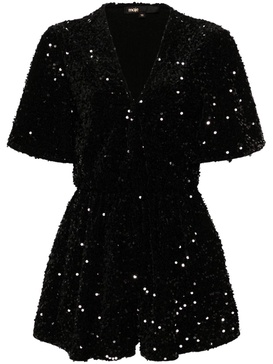 sequinned velvet playsuit