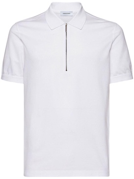 White Short-Sleeve Cotton Polo Shirt