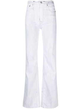 Jane crackled-effect wide-leg jeans