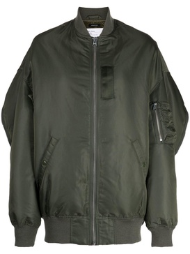 decorative-zip detailing bomber jacket 