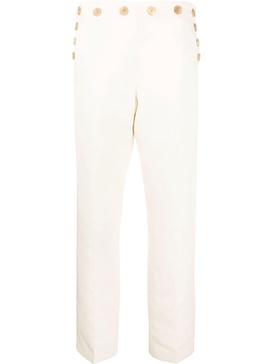 high-waist silk trousers